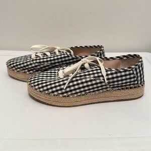 NWOT Gianni Bini Black & White Gingham Espadrille Sneakers